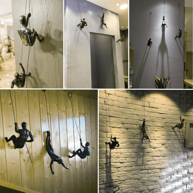 Decorative climbing figures set, a modern artistic accent for your walls.