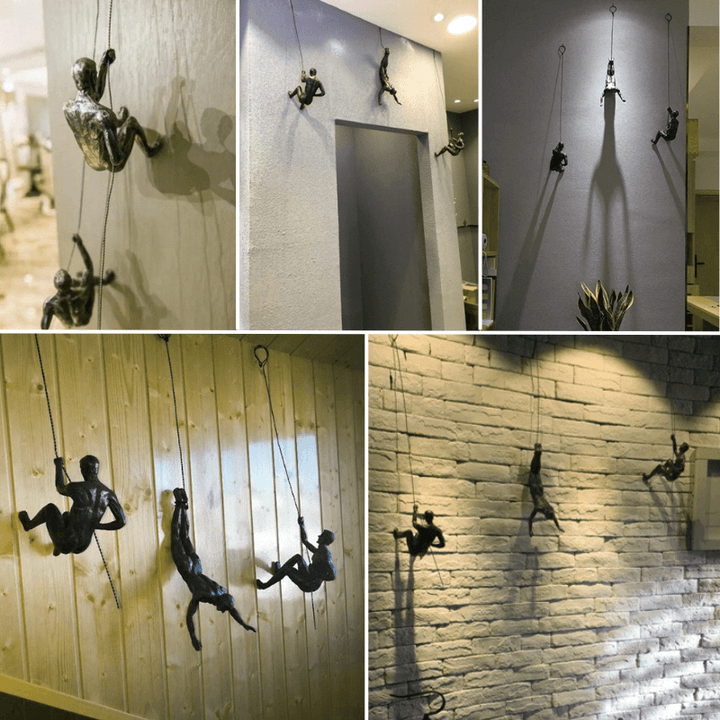 Decorative climbing figures set, a modern artistic accent for your walls.
