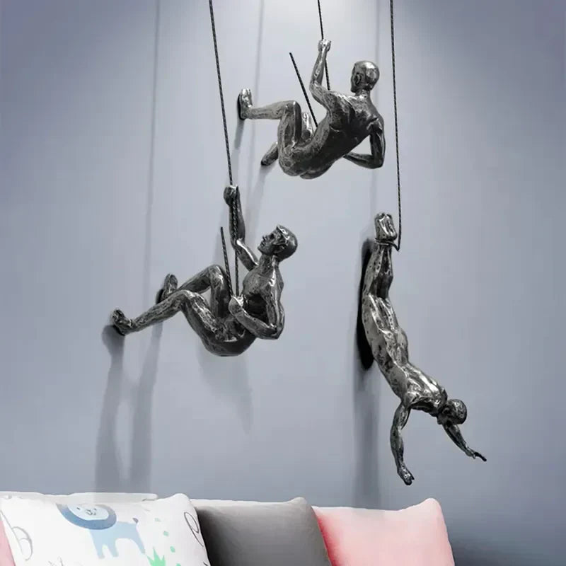 Unique climbing man wall figures, contemporary decoration for any room.