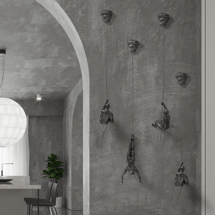 Stylish climbing figures wall art, a contemporary decorative set for homes.