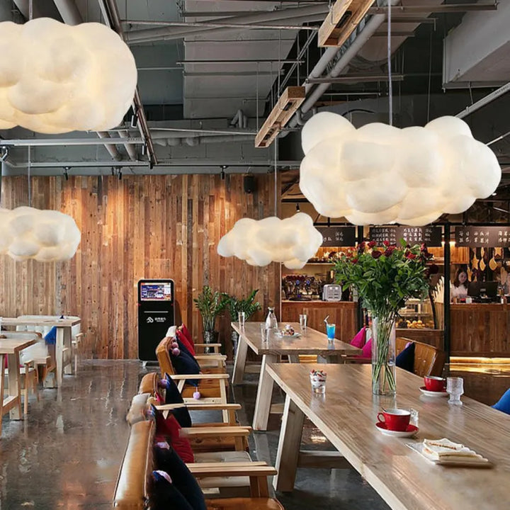 Stylish cloud design pendant light for modern spaces, a unique ceiling lamp adding contemporary home decor.