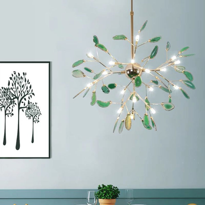 Contemporary colorful LED light fixture, eye-catching design, home accent.