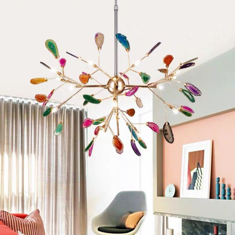 Decorative LED ceiling light, contemporary design with vibrant colors.