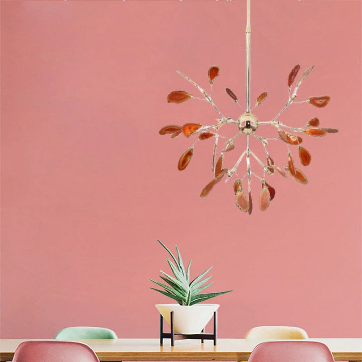 Modern LED ceiling light with a spectrum of colors, ambient lighting.