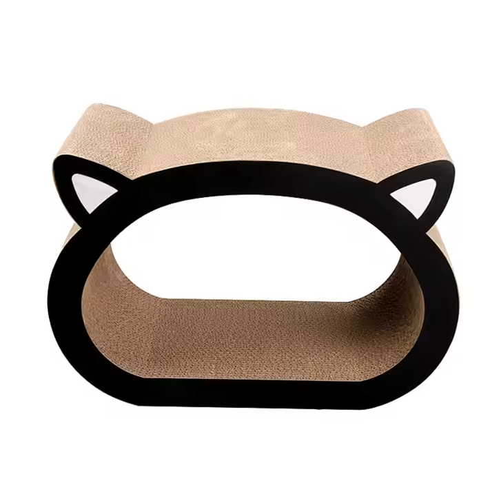 Elegant corrugated cardboard cat furniture, a modern scratching lounge and cozy pet bed for your feline.