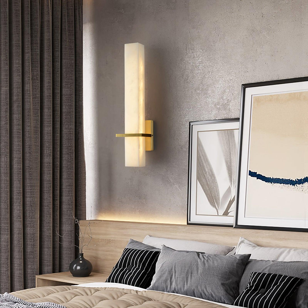 Minimalist LED cuboid wall light, perfect ambient lighting for modern interiors.