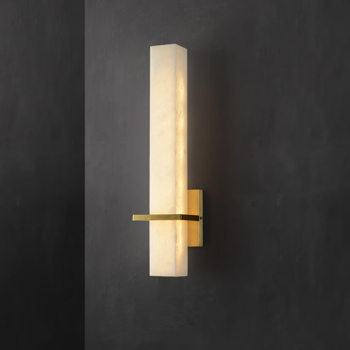 Sleek cuboid wall light, providing modern LED ambient lighting for indoors.