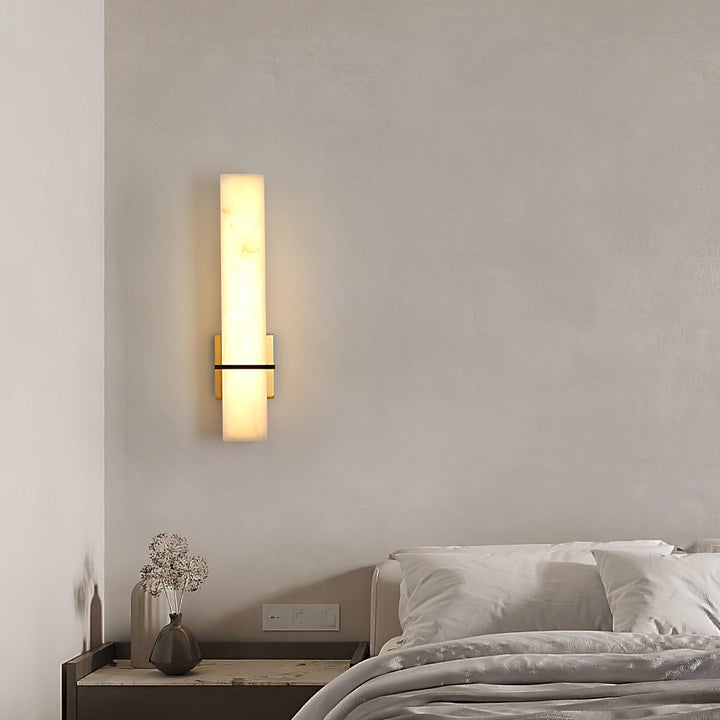 Modern LED cuboid wall lamp, enhancing living rooms with its sleek design.