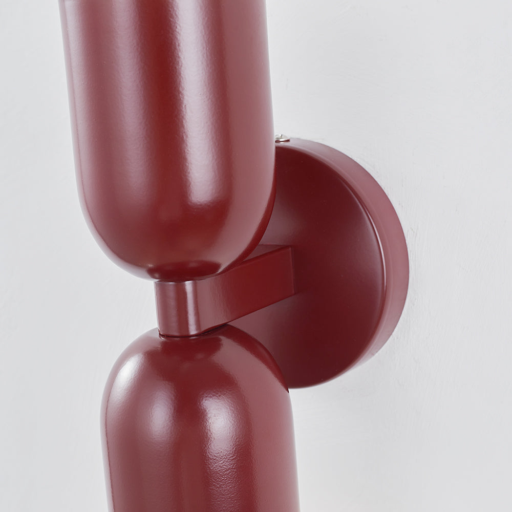 Scandinavian style LED wall lamp, cylindrical metal for modern indoor light.