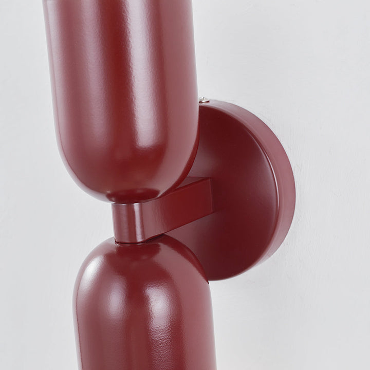 Scandinavian style LED wall lamp, cylindrical metal for modern indoor light.