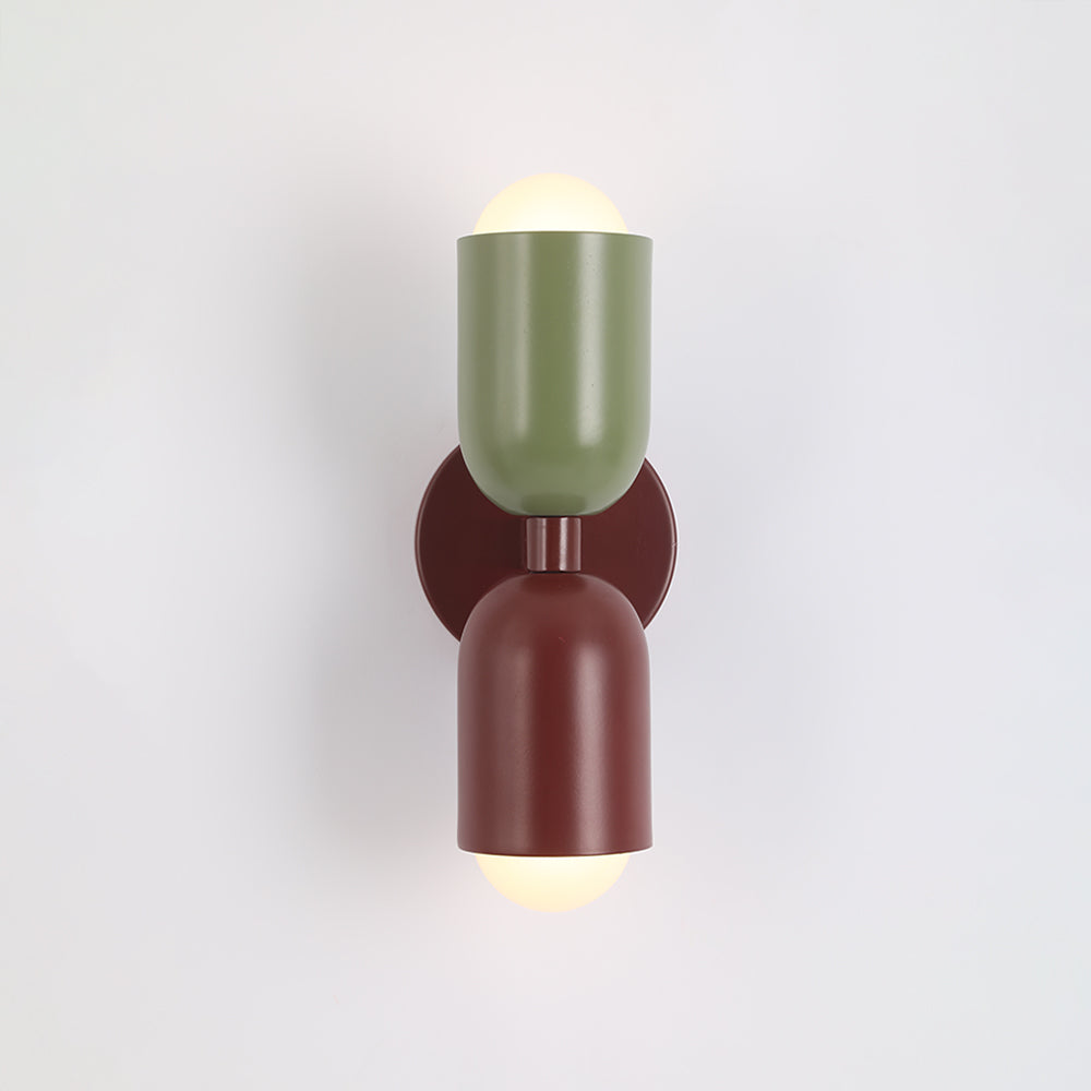 Modern LED wall light, cylinder shape, ideal for Scandinavian style interiors.