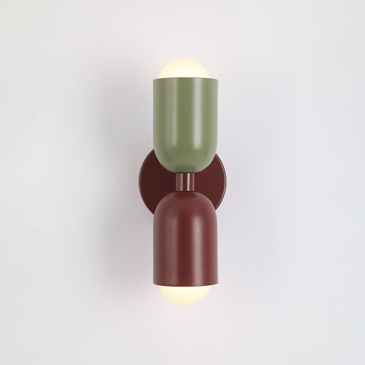 Modern LED wall light, cylinder shape, ideal for Scandinavian style interiors.