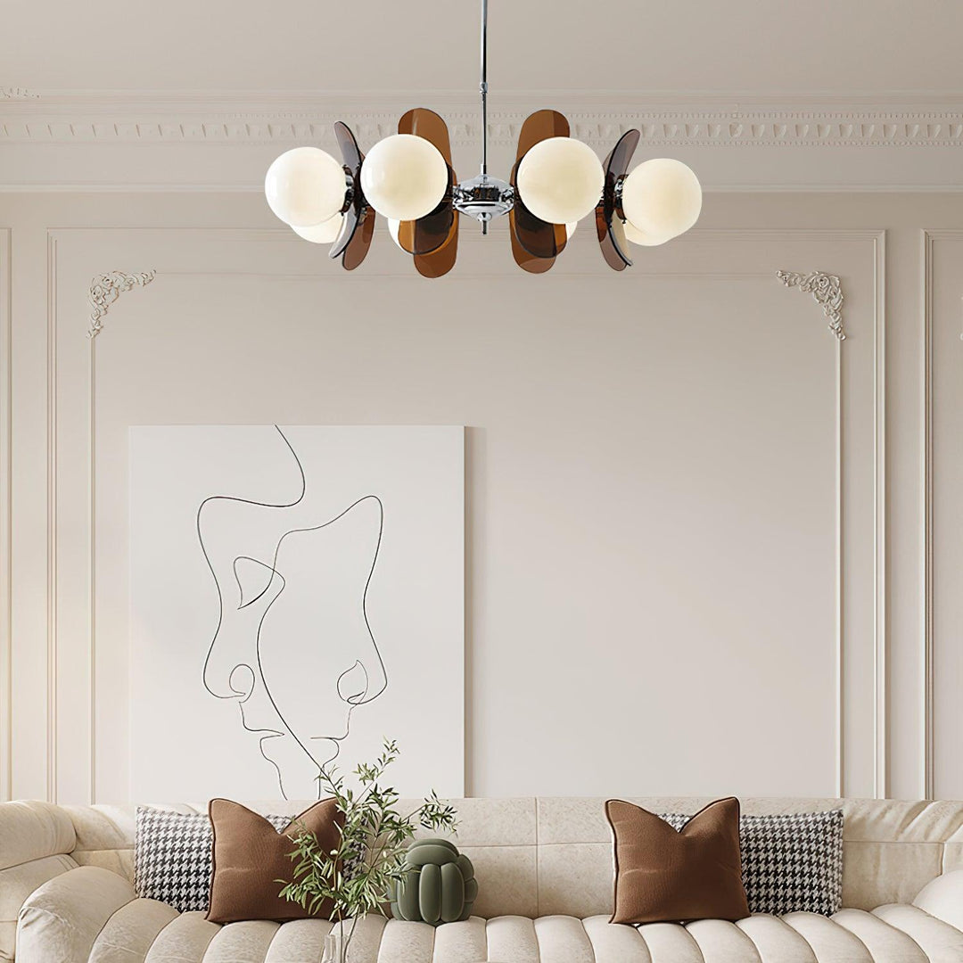 Orange Hawii pendant light, an ambient sculptural lamp for modern interiors.