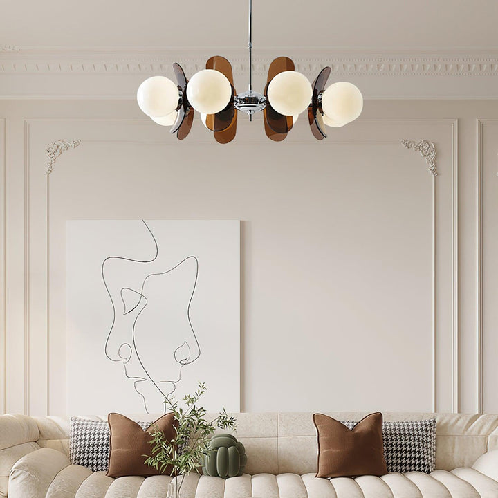 Orange Hawii pendant light, an ambient sculptural lamp for modern interiors.