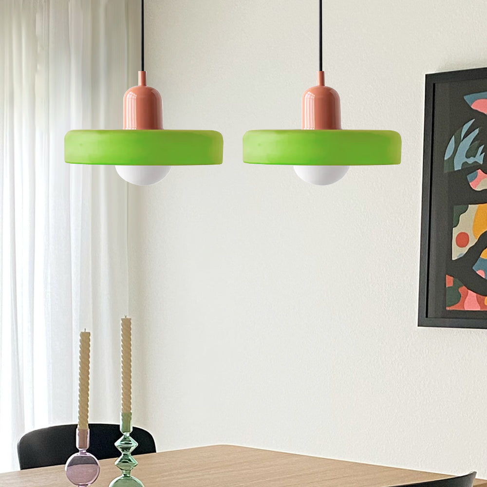 Stylish double glass pendant, a distinctive lighting fixture for living.