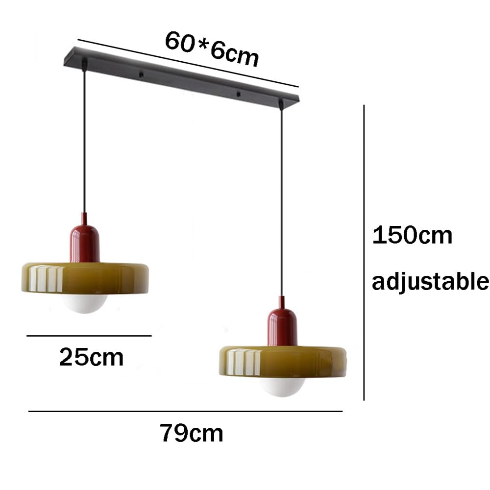 Refined double glass pendant light, perfect for elegant dining rooms.