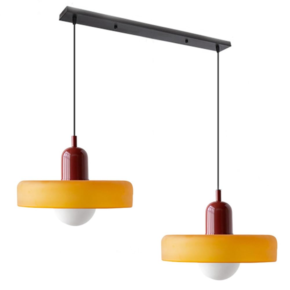 Contemporary double glass pendant, enhancing the elegance of living rooms.