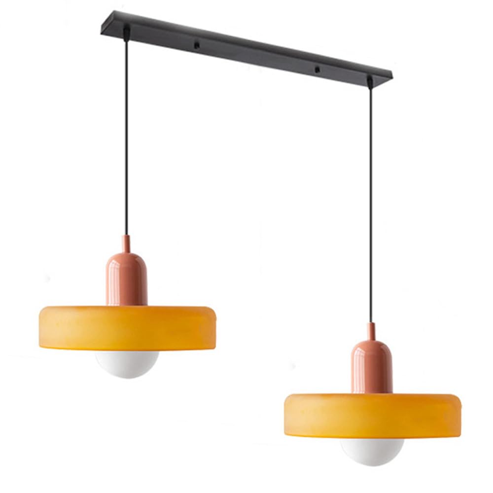 Decorative double glass pendant lamp, ideal for stylish living spaces.