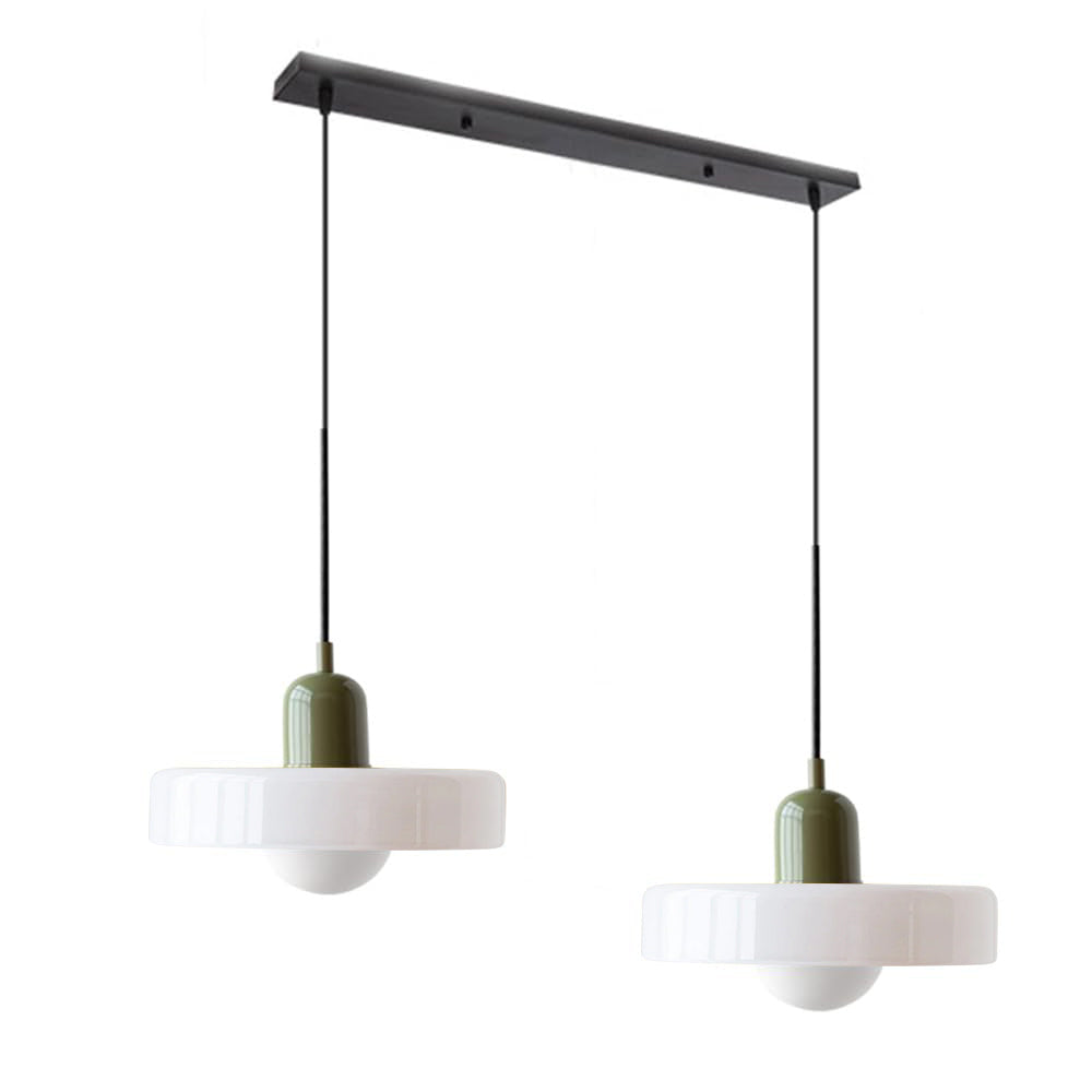 Elegant double glass pendant, illuminating living rooms with soft light.