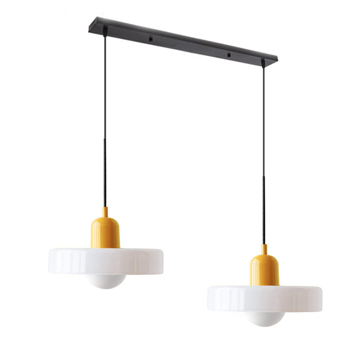 Chic double glass pendant, enhancing the modern aesthetic of living rooms.