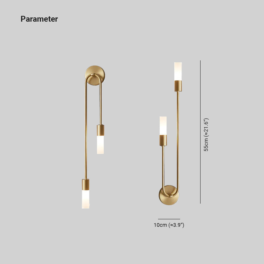 Decorative Eldmo modern wall light in gold, providing accent lighting for a contemporary living room.