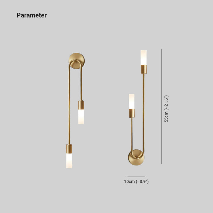 Decorative Eldmo modern wall light in gold, providing accent lighting for a contemporary living room.