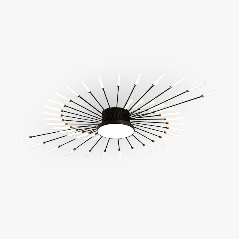 Modern firework LED ceiling light, dimmable flush mount fixture for contemporary home decor.