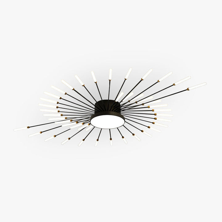 Modern firework LED ceiling light, dimmable flush mount fixture for contemporary home decor.