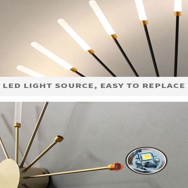 Artistic firework LED ceiling light, modern and flush mount, offering soft, adjustable light.