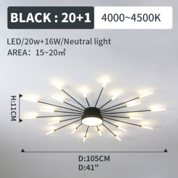 Elegant modern firework LED ceiling light, flush mount for a clean, sophisticated look.