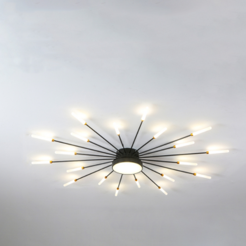 Contemporary firework LED ceiling fixture, flush mount design, perfect for ambient lighting.