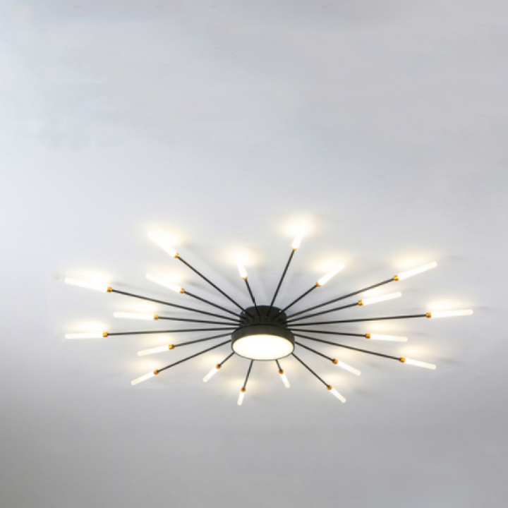 Contemporary firework LED ceiling fixture, flush mount design, perfect for ambient lighting.