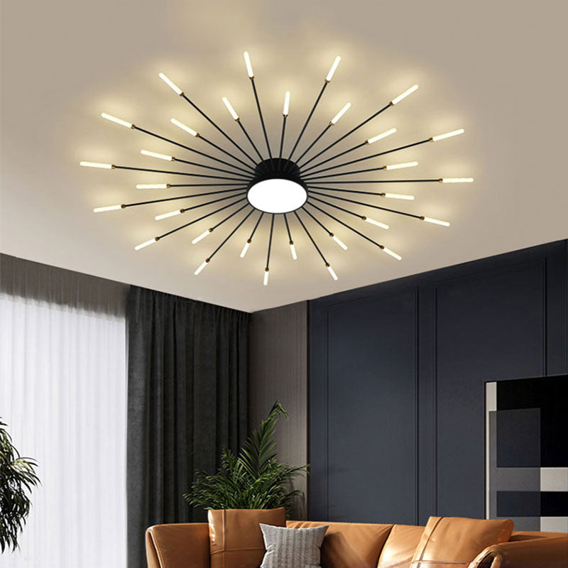 Dimmable firework LED flush mount ceiling light, adding unique indoor ambiance.