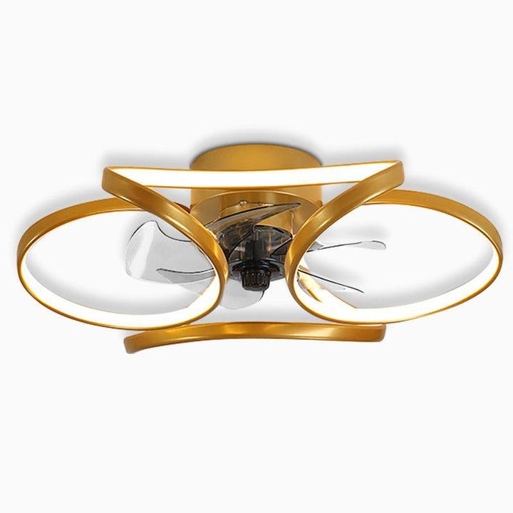 Bright LED modern flower ceiling fan, flush mount design, with remote for ultimate control.