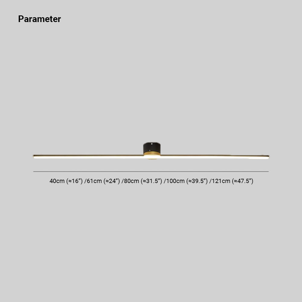 Space-saving linear LED flush mount light, a modern solution for low ceiling lighting.