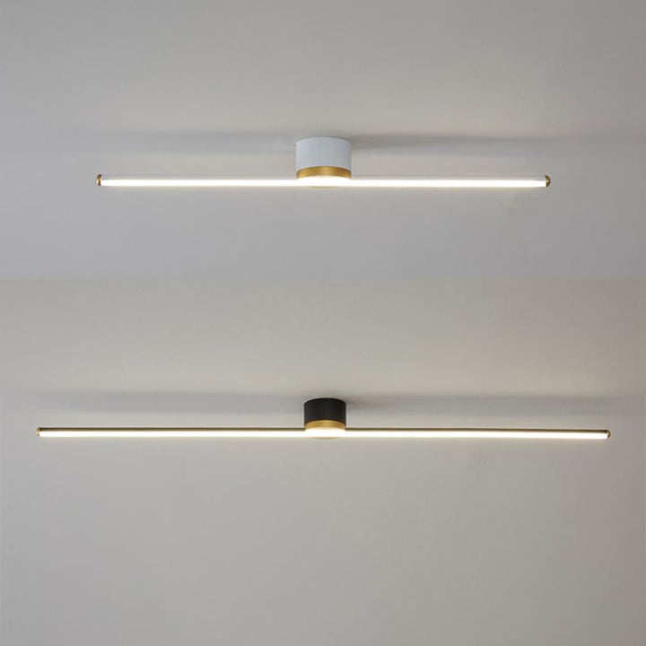Elegant linear flush mount LED ceiling light, a modern choice for minimalist interiors.