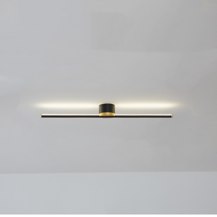 Stylish modern linear flush mount ceiling light, ideal for contemporary low ceiling spaces.