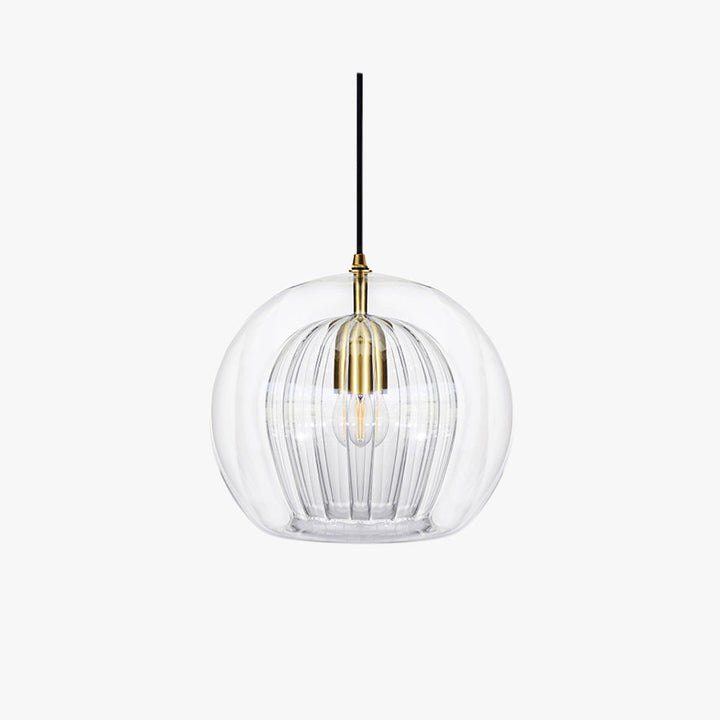Modern glass globe pendant light for contemporary home decor, sleek design.