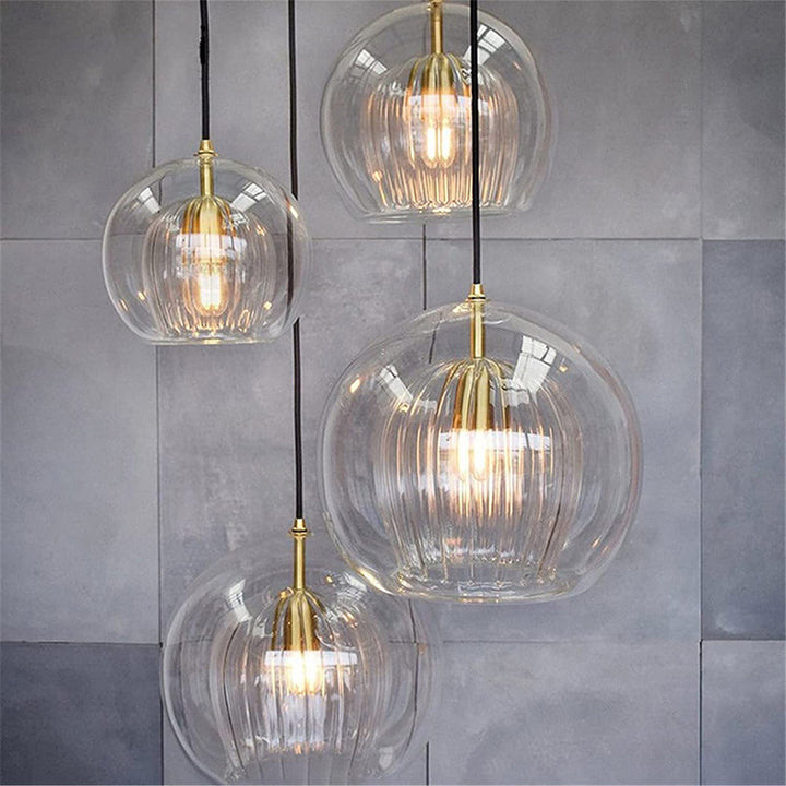 Exquisite modern glass globe pendant light, a focal point in home decor.