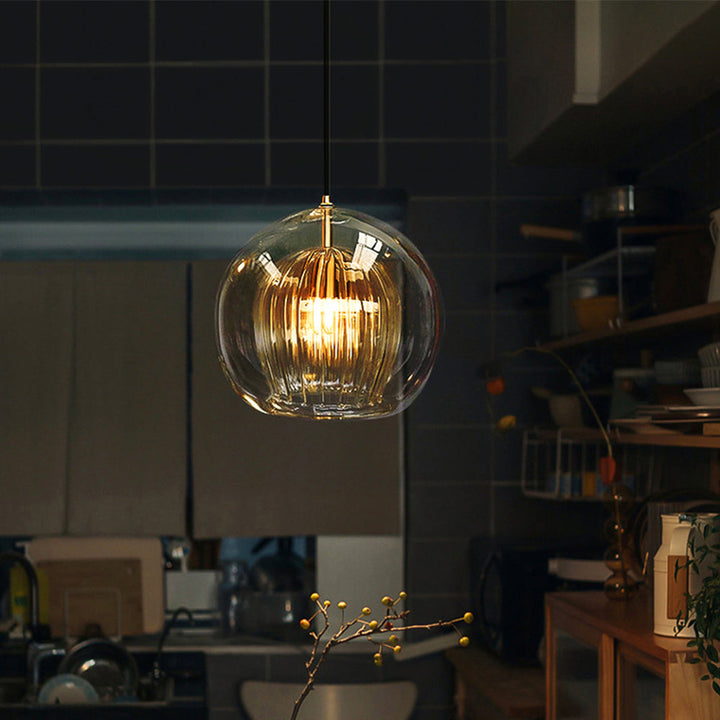 Elegant glass globe pendant light, perfect modern ceiling light for any room.