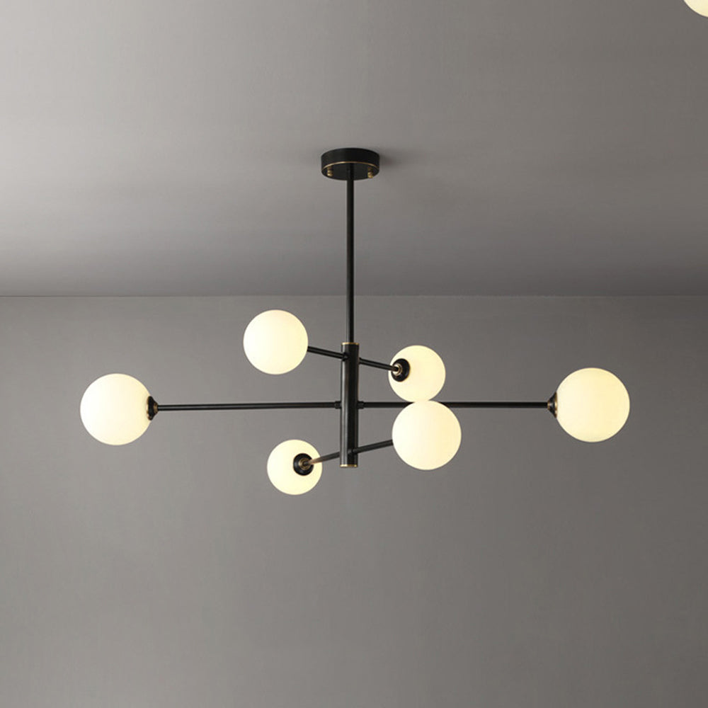 Adjustable modern globe ceiling light, gold multi-light fixture for versatile spaces.