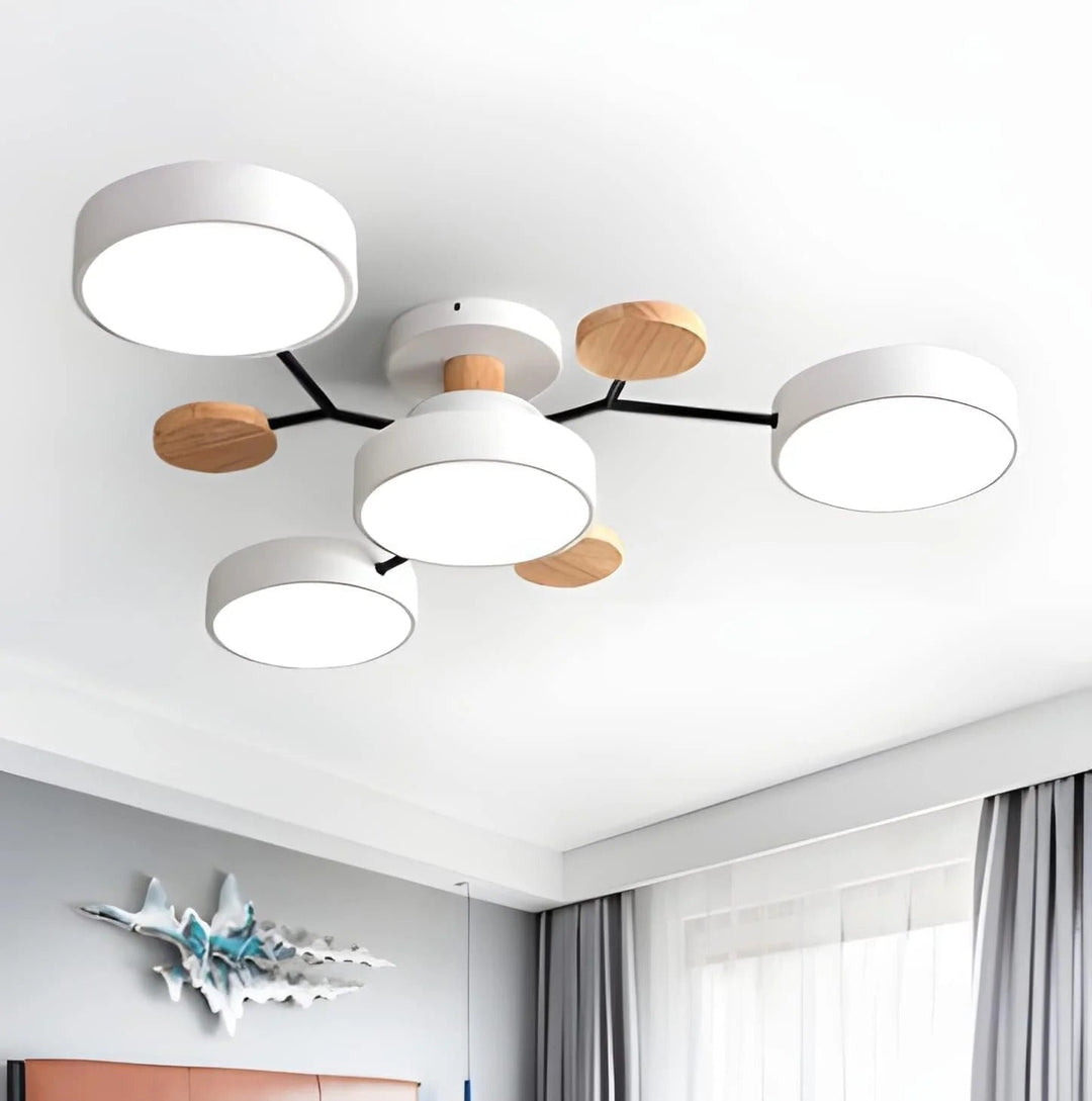 Elegant semi-flush mount LED light, a luminous fixture for home decor.