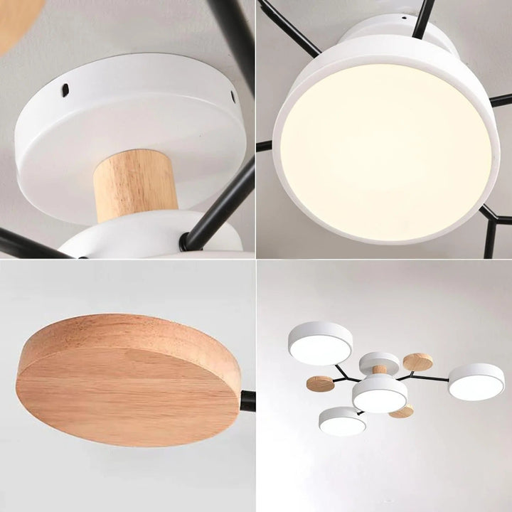 Modern semi-flush mount LED lamp, enhancing home interior design.