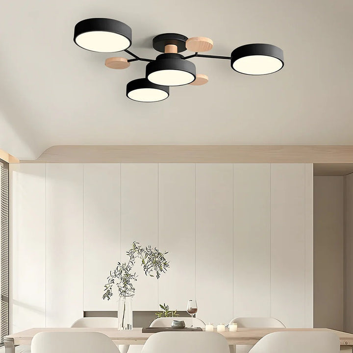 Elegant halo design LED ceiling light, luminous and modern for bedrooms.
