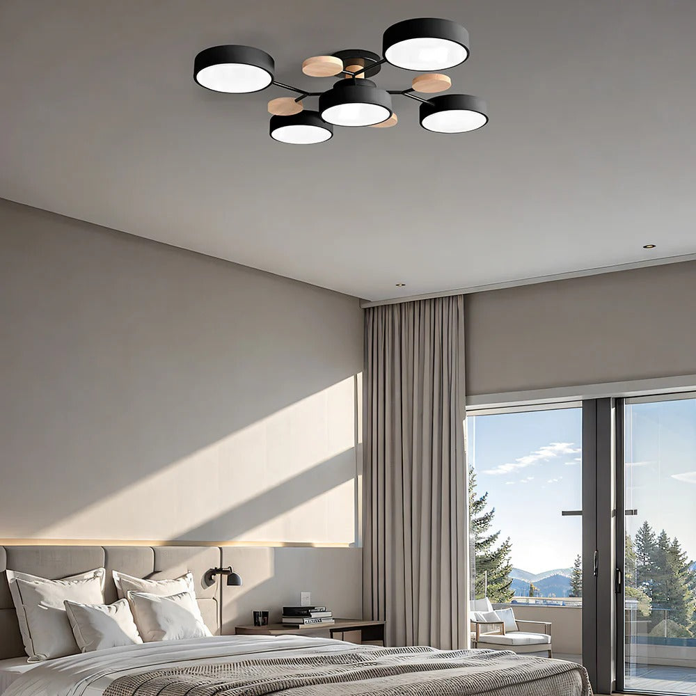 Contemporary LED ceiling light with halo design for modern living.