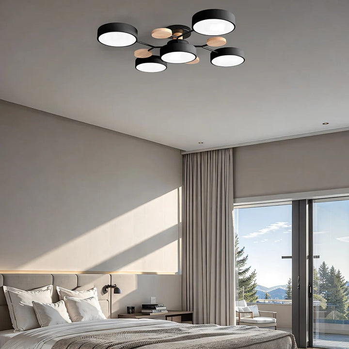 Contemporary LED ceiling light with halo design for modern living.