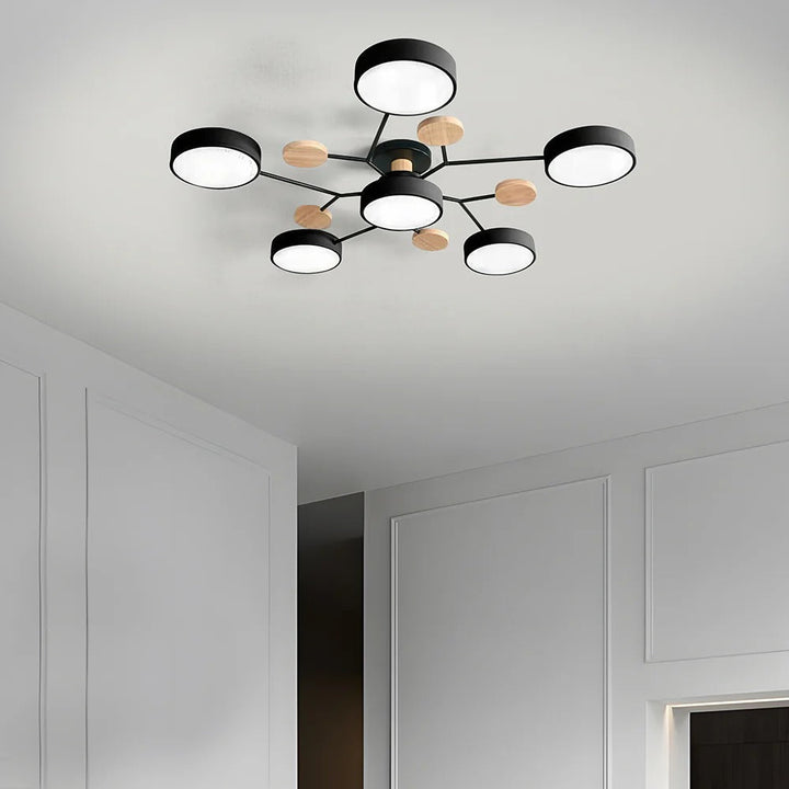 Elegant LED semi-flush fixture, modern lighting for contemporary homes.