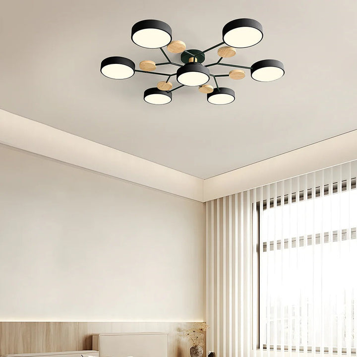 Elegant semi-flush LED light, modern and luminous for living rooms.