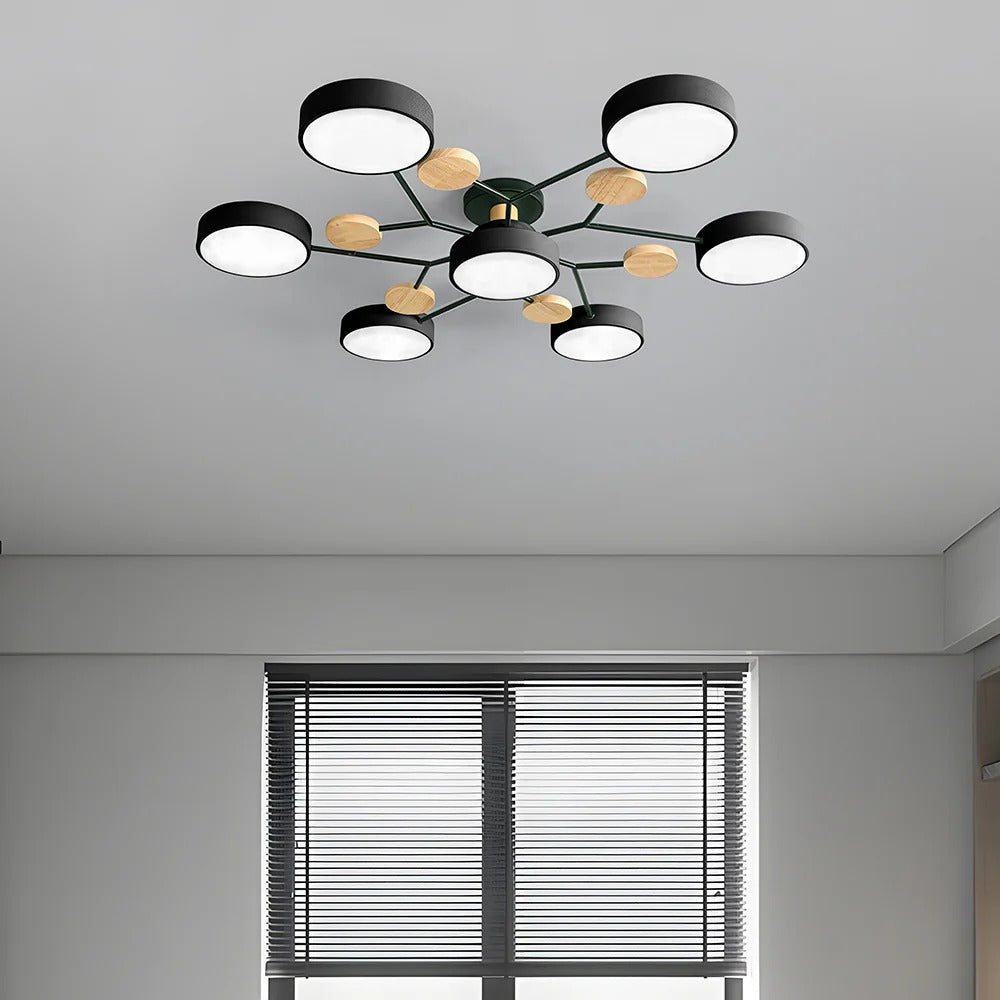 Modern halo LED ceiling fixture, ideal for contemporary bedroom lighting.