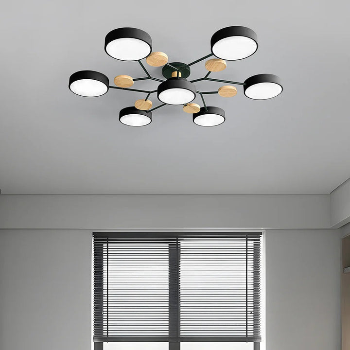 Modern halo LED ceiling fixture, ideal for contemporary bedroom lighting.